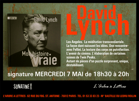 David Lynch à l'Arbre à Lettres - mercredi 7 mai à 18h30